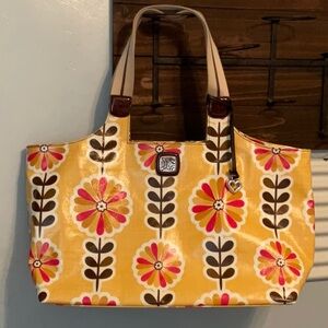 Brighton Floral Yellow Coated Tote Bag